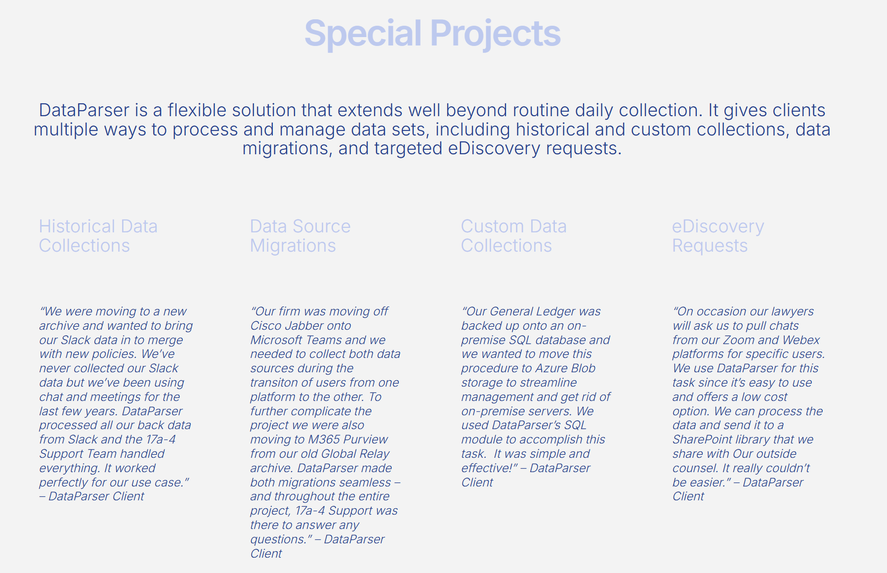 DataParser Projects